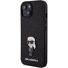 Karl Lagerfeld KLHCP15SGKNPSK iPhone 15 6.1" czarny|black hardcase Fixed Glitter Ikonik Logo Metal Pin цена и информация | Чехлы для телефонов | pigu.lt