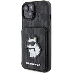 Karl Lagerfeld KLHCP15SSAKCNSCK iPhone 15 6.1" czarny|black hardcase Saffiano Cardslots and Stand Monogram Choupette цена и информация | Чехлы для телефонов | pigu.lt