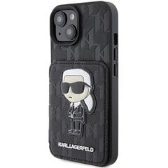 Karl Lagerfeld KLHCP15SSAKKNSCK iPhone 15 6.1" czarny|black hardcase Saffiano Cardslots and Stand Monogram Ikonik Patch цена и информация | Чехлы для телефонов | pigu.lt