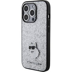 Karl Lagerfeld KLHCP15XGCNPSG iPhone 15 Pro Max 6.7" srebrny|silver hardcase Fixed Glitter Choupette Logo Metal Pin цена и информация | Чехлы для телефонов | pigu.lt