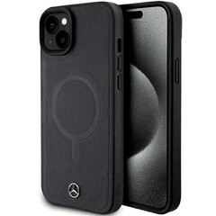 Mercedes MEHMP15M23RCMK iPhone 15 Plus 6.7" czarny|black hardcase Smooth Leather MagSafe цена и информация | Чехлы для телефонов | pigu.lt