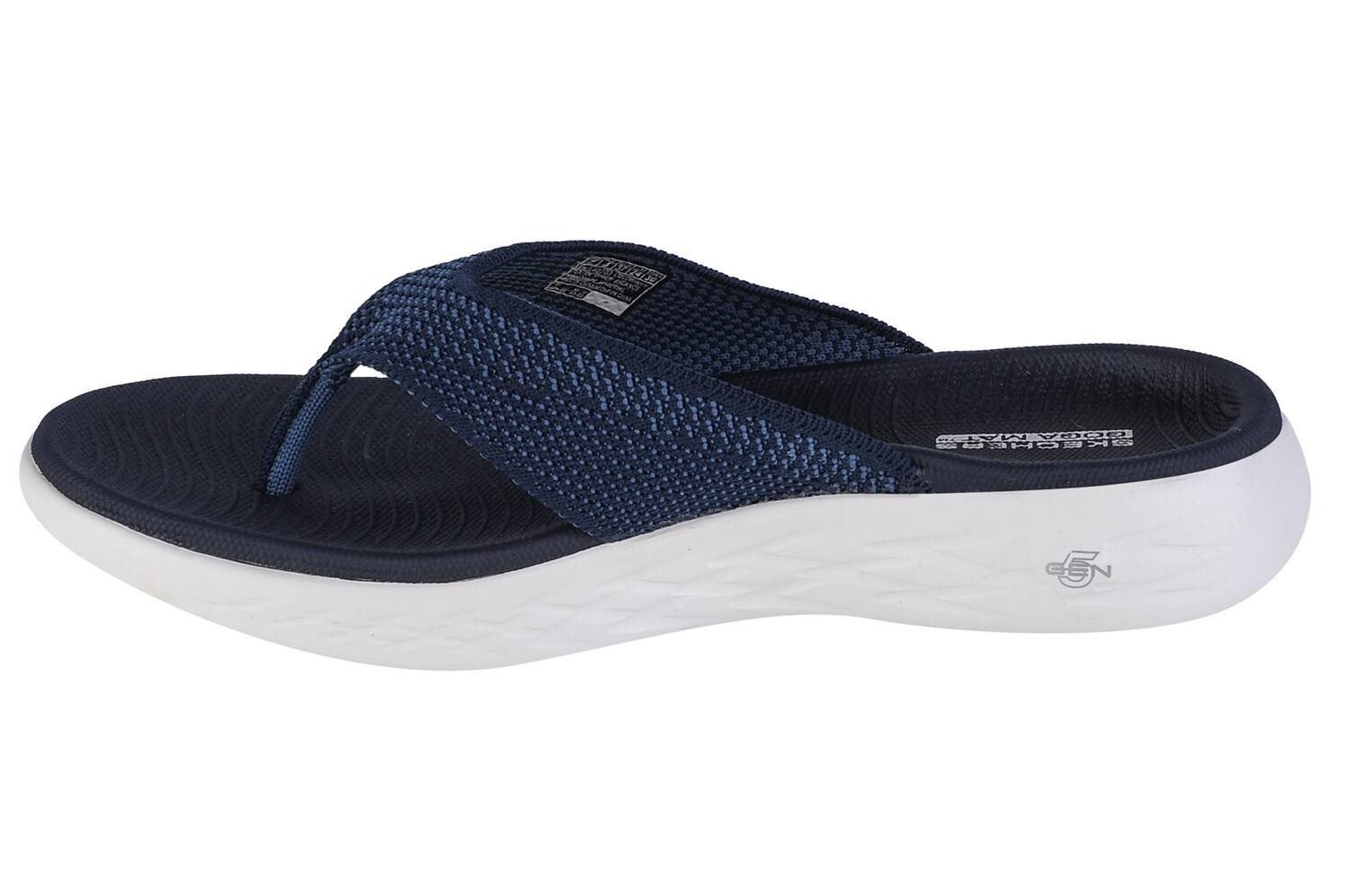 Šlepetės moterims Skechers On The Go 600 140703, mėlynos kaina ir informacija | Šlepetės moterims | pigu.lt