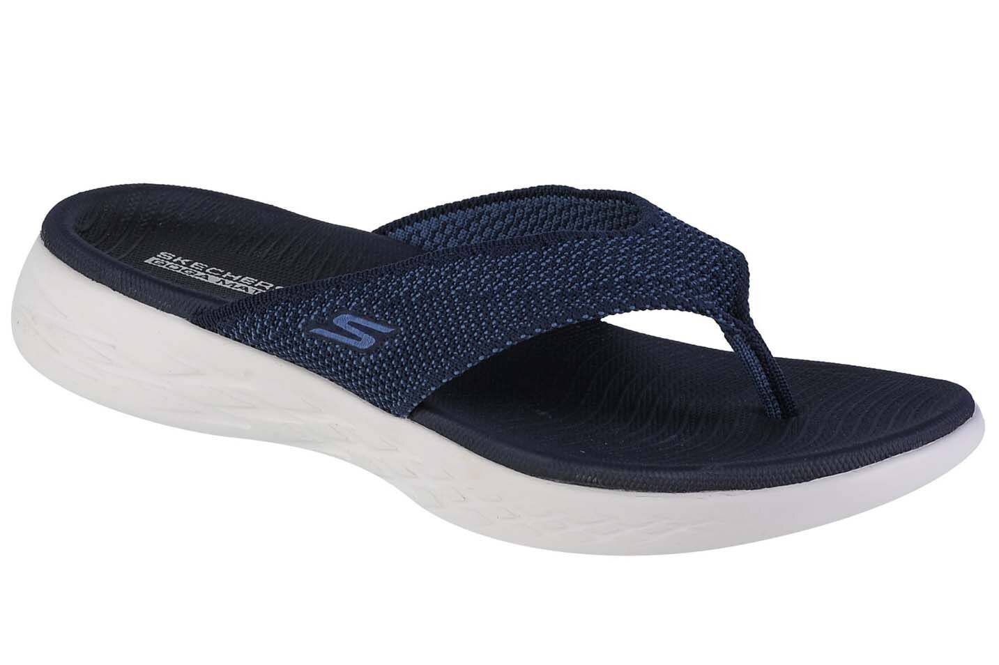 Šlepetės moterims Skechers On The Go 600 140703, mėlynos цена и информация | Šlepetės moterims | pigu.lt