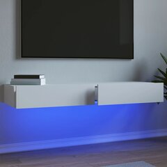 vidaXL TV spintelės su LED lemputėmis, 2vnt., baltos, 60x35x15,5cm kaina ir informacija | TV staliukai | pigu.lt
