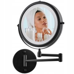 Kosmetinis veidrodis su apšvietimu, juodas kaina ir informacija | Kosmetinės, veidrodėliai | pigu.lt