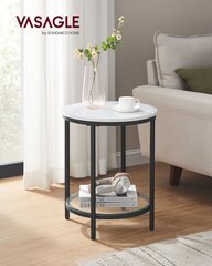 Sofos staliukas Vasagle, 45x55 cm, baltas/juodas kaina ir informacija | Kavos staliukai | pigu.lt