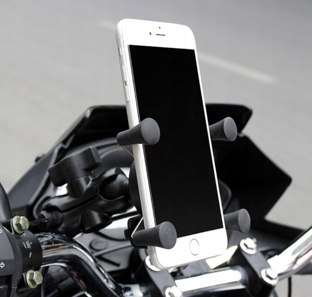 Motociklo telefono laikiklis Trizand 8685, juodas цена и информация | Telefono laikikliai | pigu.lt