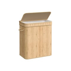 Бамбуковая корзина для белья Songmics, 100 л, натуральный цвет цена и информация | Аксессуары для ванной комнаты | pigu.lt