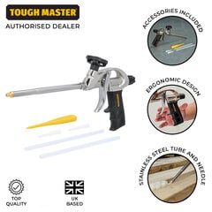 Монтажный пистолет для пены Foam Gun для нанесения пенополиуретана Tough Master® цена и информация | Механические инструменты | pigu.lt