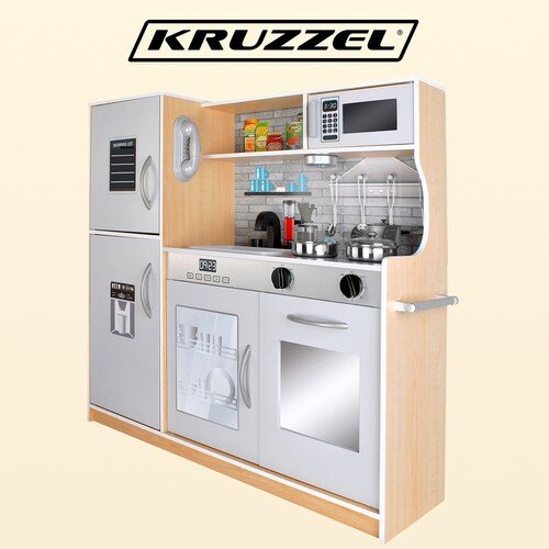 Vaikiška medinė virtuvėlė Kruzzel цена и информация | Žaislai mergaitėms | pigu.lt