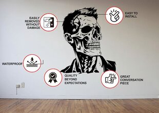 Наклейка на Хэллоуин с лицом скелета из винила Череп, 100 х 83 см цена и информация | Интерьерные наклейки | pigu.lt