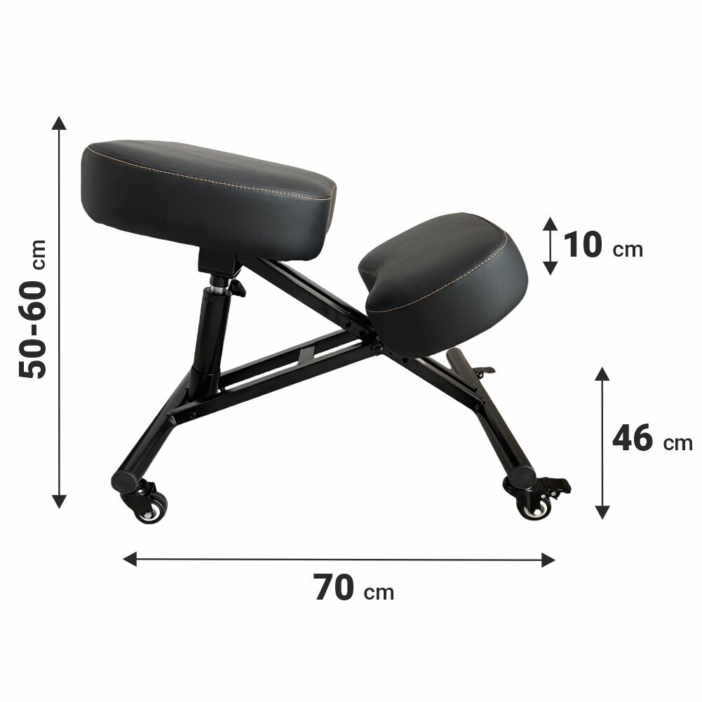 Ergonomiška kėdė Black Point O'Kneel Small, juoda цена и информация | Biuro kėdės | pigu.lt