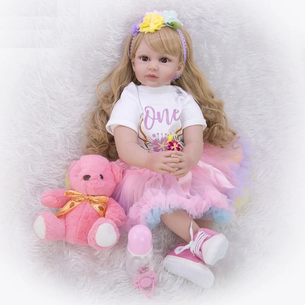 Lėlė Princesė Reborn dolls, 60cm kaina ir informacija | Žaislai mergaitėms | pigu.lt