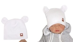 Kepurė kūdikiams Zyzio&Zuzia, balta, 2 vnt. kaina ir informacija | Kepurės, pirštinės, kaklaskarės kūdikiams | pigu.lt