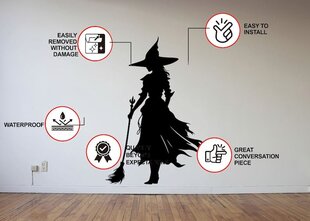 Злая ведьма Силуэт наклейка на Хэллоуин, 160 х 110 см цена и информация | Интерьерные наклейки | pigu.lt