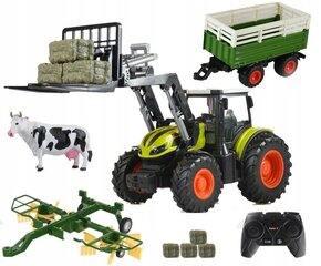 Дистанционно управляемый трактор, прицеп, 4в1 цена и информация | Игрушки для мальчиков | pigu.lt