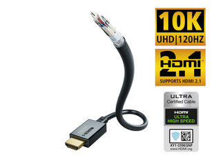 Кабель INAKUSTIK Ultra High Speed HDMI 2.1 with Ethernet, 3.0 м цена и информация | Кабели и провода | pigu.lt