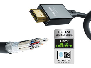 Кабель INAKUSTIK Ultra High Speed HDMI 2.1 with Ethernet, 3.0 м цена и информация | Кабели и провода | pigu.lt