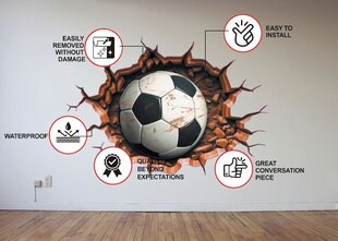 Interjero lipdukas 3D futbolo pralaužimas kaina ir informacija | Interjero lipdukai | pigu.lt