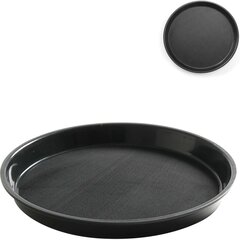 Поднос официанта, противоскользящий, устойчивый, круглый, с краем, диаметр. 36см - черный цена и информация | Кухонная утварь | pigu.lt