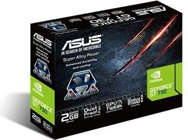 Asus GeForce GT 730 2GB DDR5 (64 bit) HDMI, DVI, D-Sub (GT730-2GD5-BRK) kaina ir informacija | Vaizdo plokštės (GPU) | pigu.lt