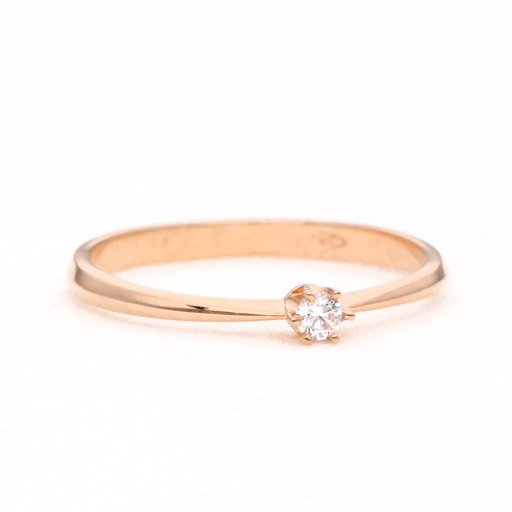 Auksinis sužadėtuvių žiedas su cirkonio akute 16 16 kaina ir informacija | Žiedai | pigu.lt