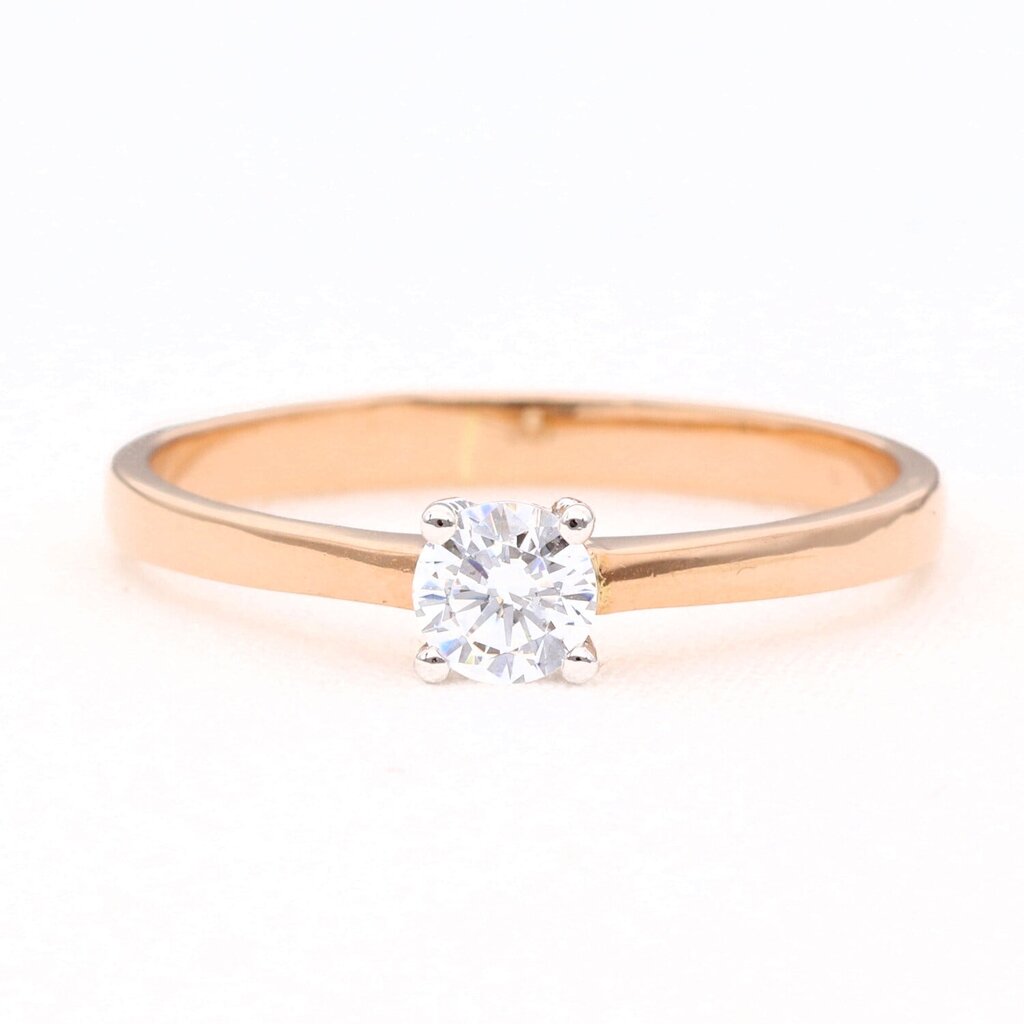 Auksinis sužadėtuvių žiedas su cirkonio akute kaina ir informacija | Žiedai | pigu.lt
