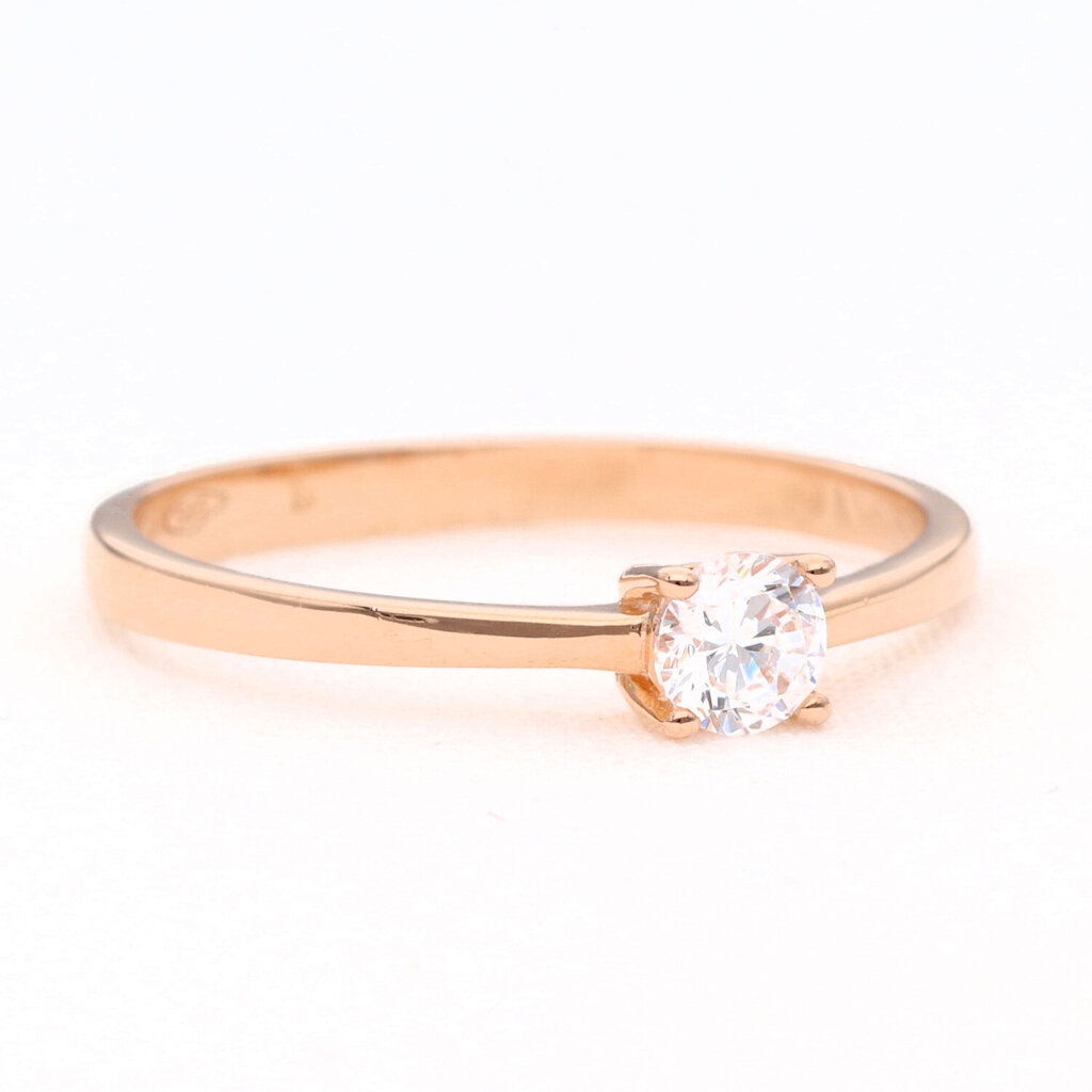 Auksinis sužadėtuvių žiedas su cirkonio akute цена и информация | Žiedai | pigu.lt