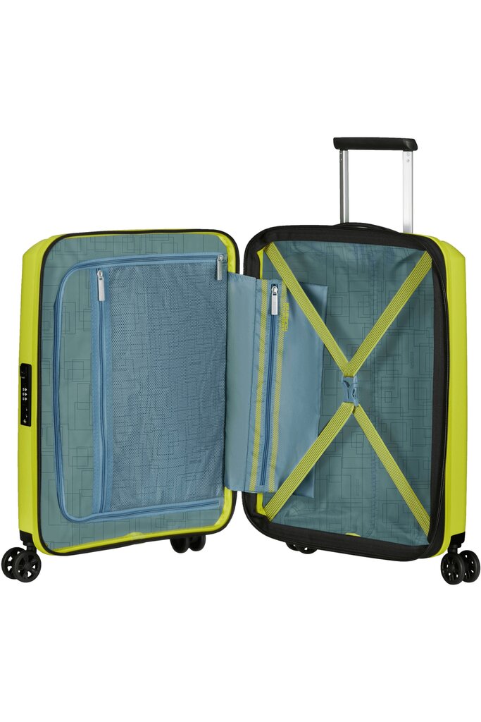 Vidutinis lagaminas American Tourister Aerostep Spinner Light Lime, M, geltonas kaina ir informacija | Lagaminai, kelioniniai krepšiai | pigu.lt