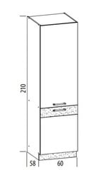 Pastatoma spintelė Liveo Modena MD22, 60 cm, ruda/ruda kaina ir informacija | Virtuvinės spintelės | pigu.lt