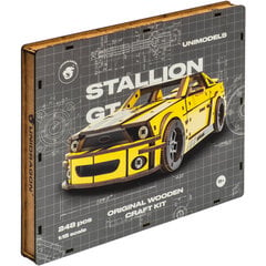 Medinis konstruktorius Unidragon UniModels Stallion GT Yellow, 248 det. kaina ir informacija | Konstruktoriai ir kaladėlės | pigu.lt