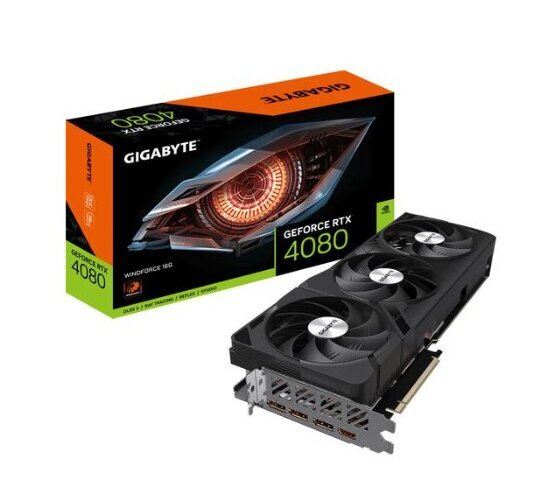 Gigabyte GeForce RTX 4080 Windforce (GV-N4080WF3-16GD) kaina ir informacija | Vaizdo plokštės (GPU) | pigu.lt