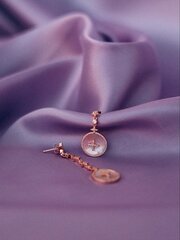 Sidabriniai auskarai su rožiniu akmeniu Lorentsa kaina ir informacija | Auskarai | pigu.lt