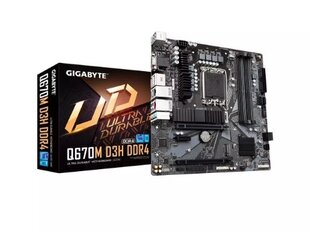 Gigabyte Q670M D3H DDR4 kaina ir informacija | Pagrindinės plokštės | pigu.lt