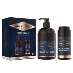 Dovanų rinkinys vyrams King C Gillette: barzdos prausiklis 350ml + drėkiklis 100ml цена и информация | Косметика и средства для бритья | pigu.lt