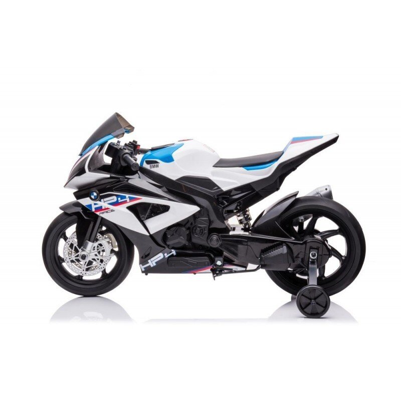 Akumuliatorinis vaikiškas motociklas Lean Toys BMW HP4 Race JT5001, baltas цена и информация | Elektromobiliai vaikams | pigu.lt