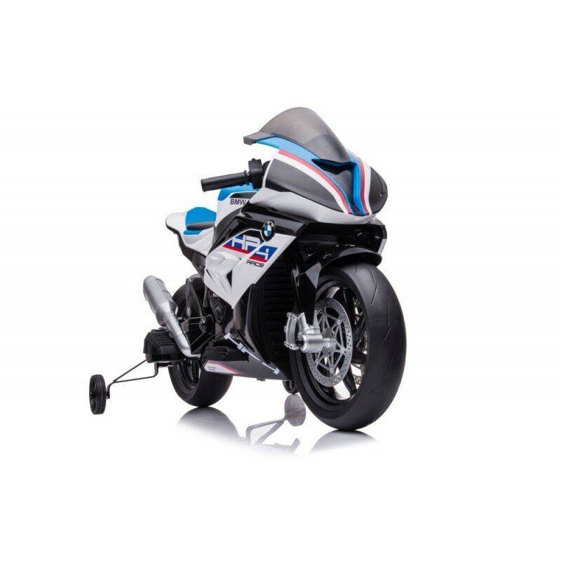 Akumuliatorinis vaikiškas motociklas Lean Toys BMW HP4 Race JT5001, baltas цена и информация | Elektromobiliai vaikams | pigu.lt