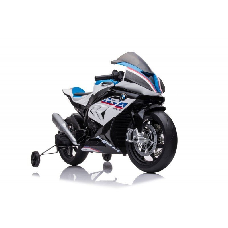 Akumuliatorinis vaikiškas motociklas Lean Toys BMW HP4 Race JT5001, baltas цена и информация | Elektromobiliai vaikams | pigu.lt