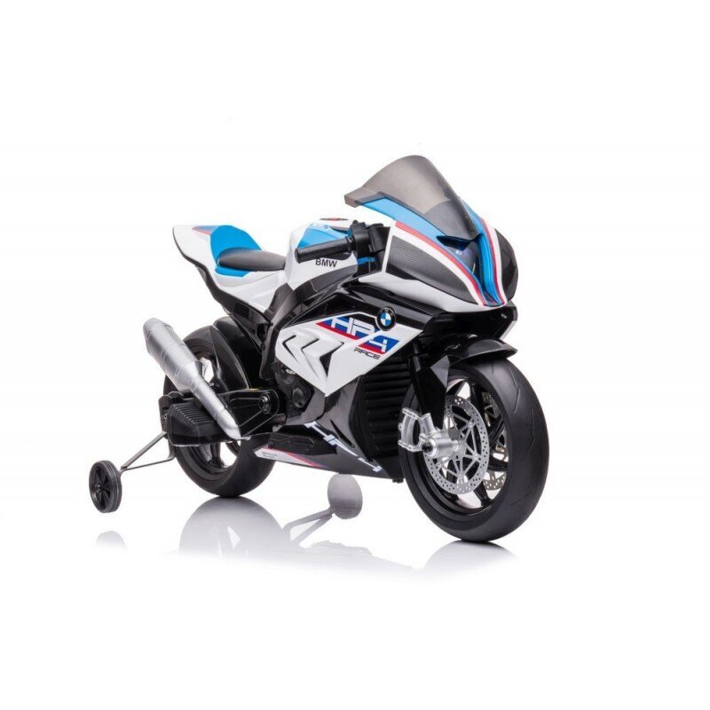 Akumuliatorinis vaikiškas motociklas Lean Toys BMW HP4 Race JT5001, baltas цена и информация | Elektromobiliai vaikams | pigu.lt