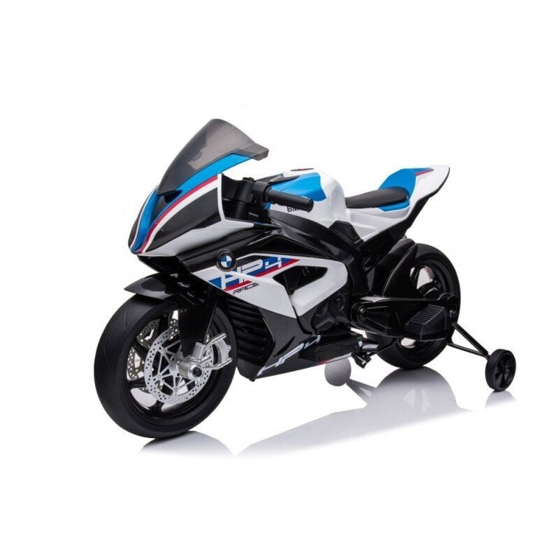 Akumuliatorinis vaikiškas motociklas Lean Toys BMW HP4 Race JT5001, baltas kaina ir informacija | Elektromobiliai vaikams | pigu.lt