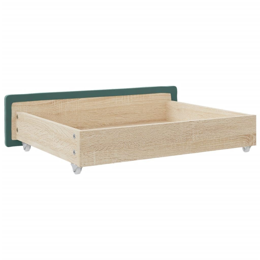 2-jų stalčių po lova komplektas vidaXL, žalias kaina ir informacija | Stalčiai, patalynės dėžės | pigu.lt