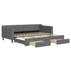 Sofa-lova vidaXL, 90x200 cm, pilka kaina ir informacija | Lovos | pigu.lt