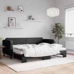 Sofa-lova vidaXL, 80x200 cm, juoda kaina ir informacija | Lovos | pigu.lt