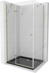 Dušo kabina Mexen Roma Black/Gold, 80 x 100 cm kaina ir informacija | Dušo kabinos | pigu.lt