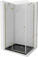 Dušo kabina Mexen Roma Black/Gold, 90 x 100 cm kaina ir informacija | Dušo kabinos | pigu.lt