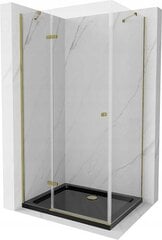 Dušo kabina Mexen Roma Black/Gold, 120 x 80 cm kaina ir informacija | Dušo kabinos | pigu.lt