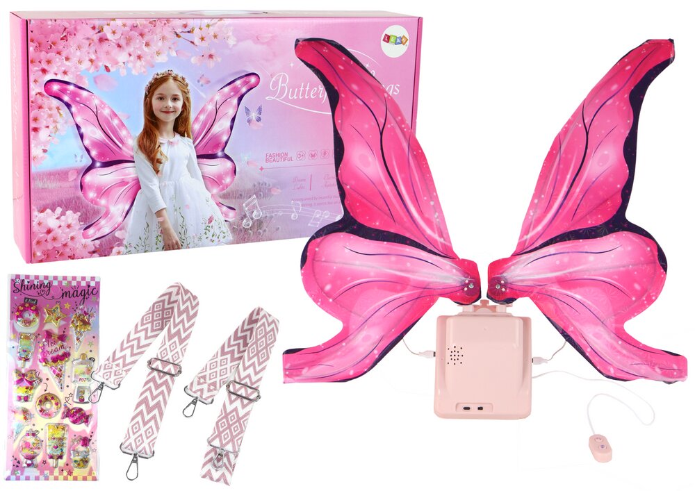 Pasakų drugelio sparnai, rožiniai цена и информация | Karnavaliniai kostiumai | pigu.lt