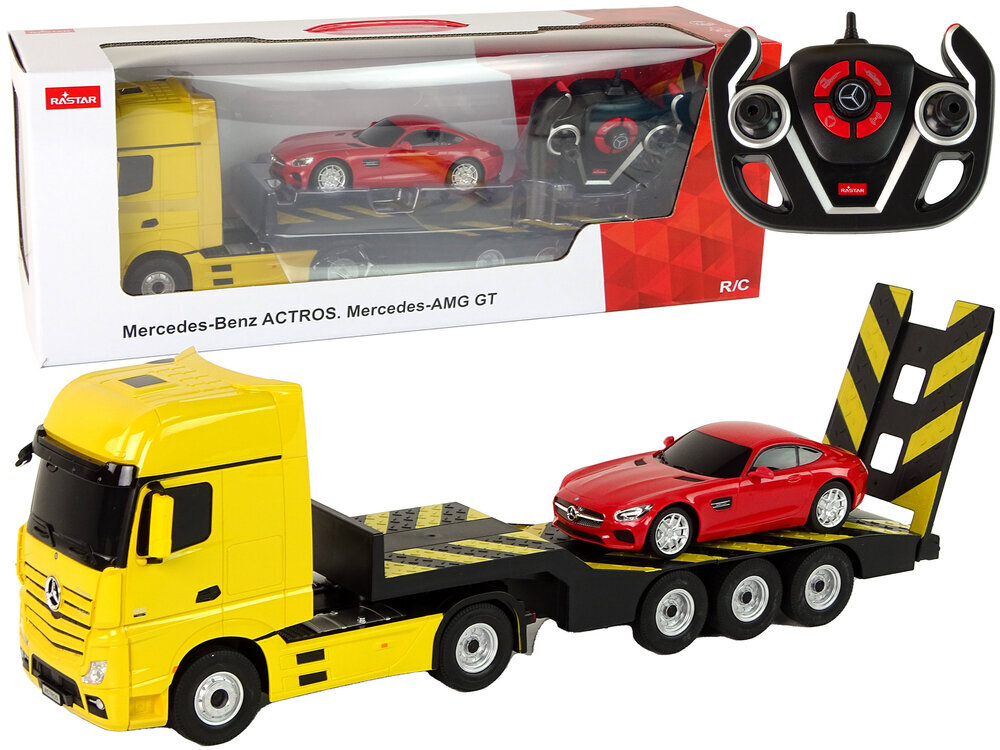 Rc automobilis Mercedes-AMG F1/Mercedes-Benz Caravan Rastar, geltonas kaina ir informacija | Žaislai berniukams | pigu.lt