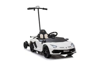 Vienvietis vaikiškas elektromobilis su papildoma platforma Lamborghini Aventador SX2018, baltas kaina ir informacija | Elektromobiliai vaikams | pigu.lt