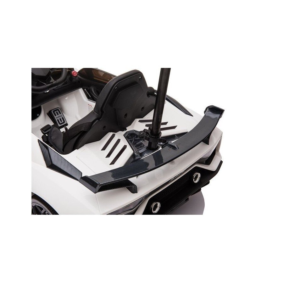 Vienvietis vaikiškas elektromobilis su papildoma platforma Lamborghini Aventador SX2018, baltas kaina ir informacija | Elektromobiliai vaikams | pigu.lt